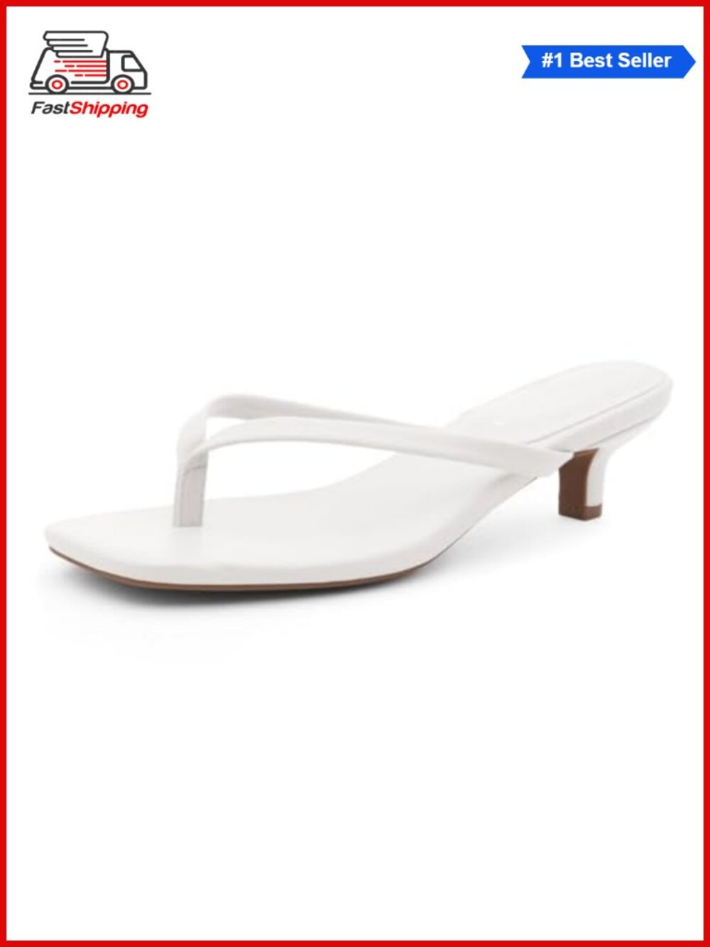 Kitten Heel Square Open Toe Flip Flop Slip On Dressy Sandal